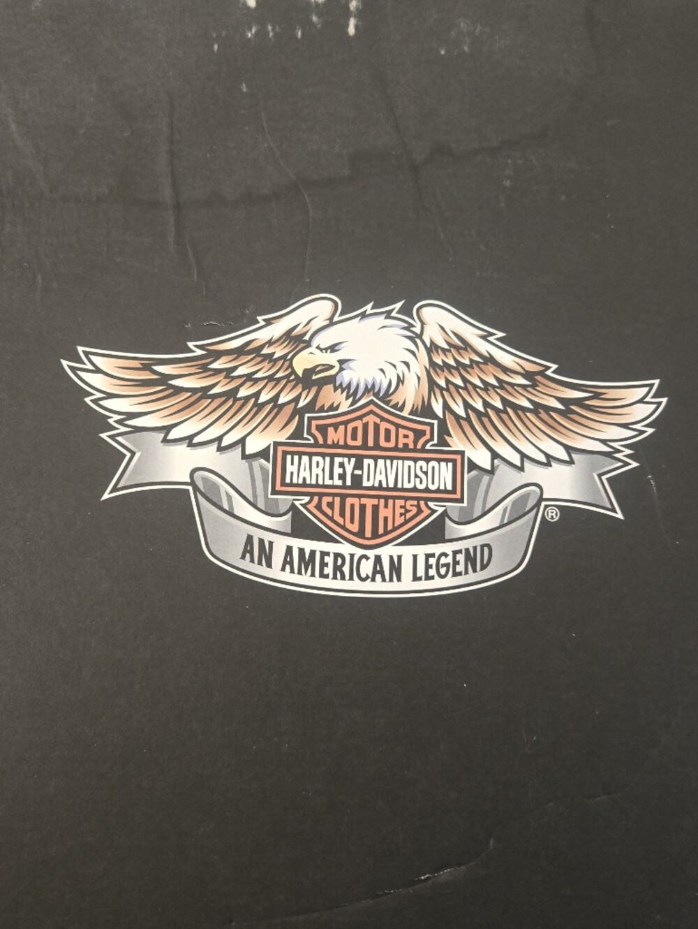Harley-Davidson Black Tee with Eagle and Orange Accent